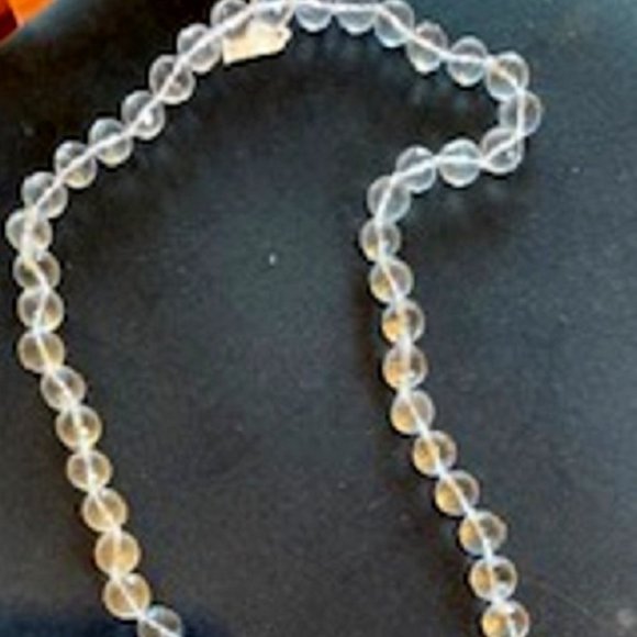 NWT Long Beveled Glass Crystal Beads Necklace - Picture 4 of 4